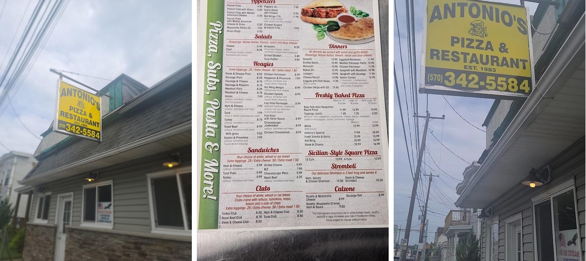 Antonio's Menu